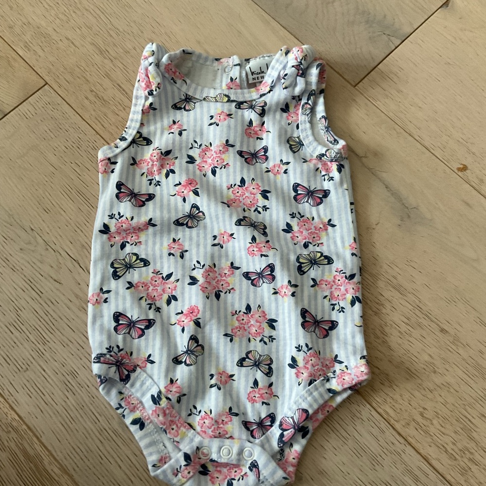 Nicole Miller Floral and Butterfly Baby Onesie